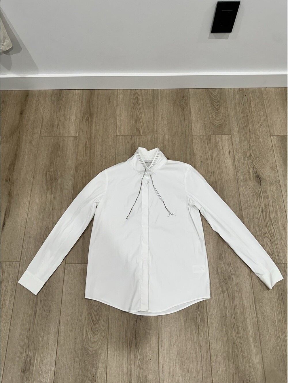 Fabiana Filippi White Tassel Button Down Shirt IT 44 US M Made In Italy